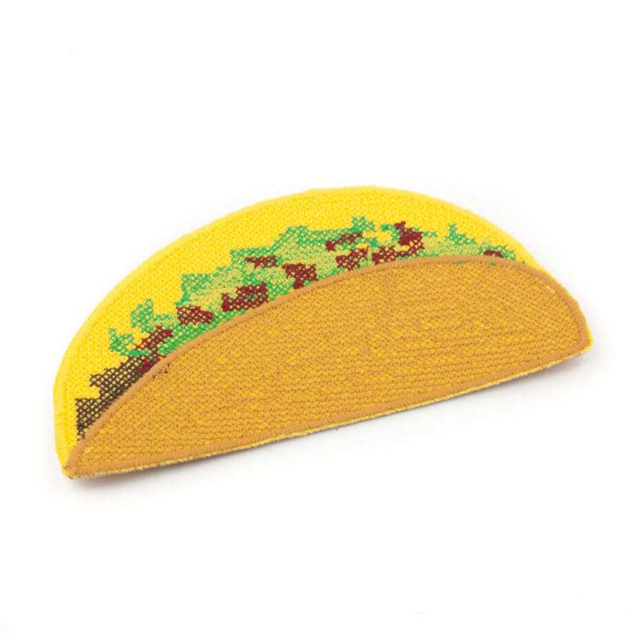 Taco embroidered iron on patch by Crewel and Unusual