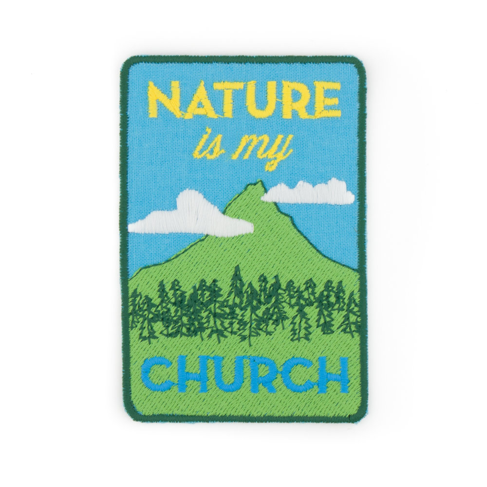 Nature is my Church embroidered patch by Crewel and Unusual
