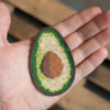 avocado embroidered iron on patch by Crewel and Unusual