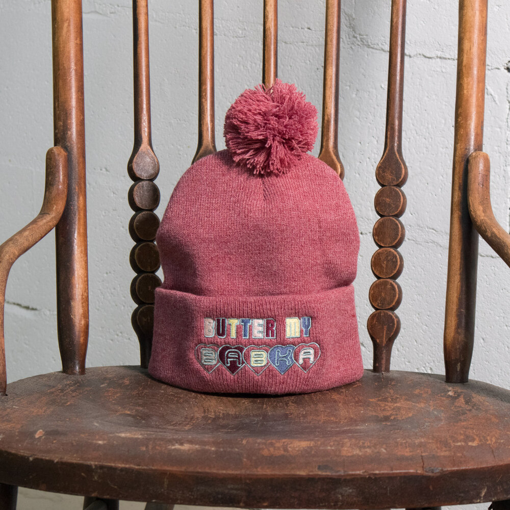 Butter My Babka knit beanie by Crewel and Unusual