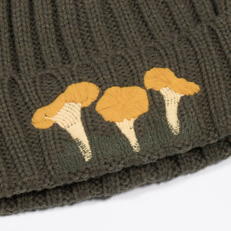 Embroidered Chanterelle Beanie by Crewel and Unusual