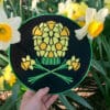 Daffodil Skull embroidered patch by Crewel and Unusual