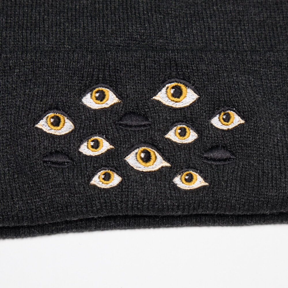 Many Eyes embroidered beanie by Crewel and Unusual