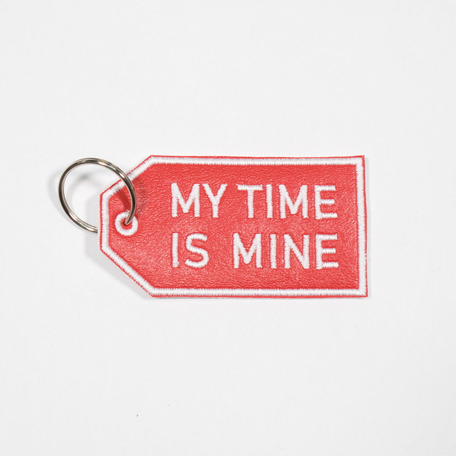 My time is mine embroidered keychain by Crewel and Unusual