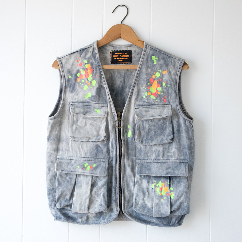 Embroidered Paint Platter Vest by Crewel and Unusual