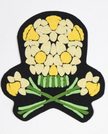 Chainstitched Daffodil Skull Patch