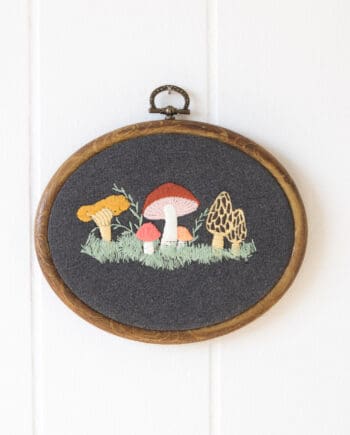 Mushroom Garden Embroidery Hoop