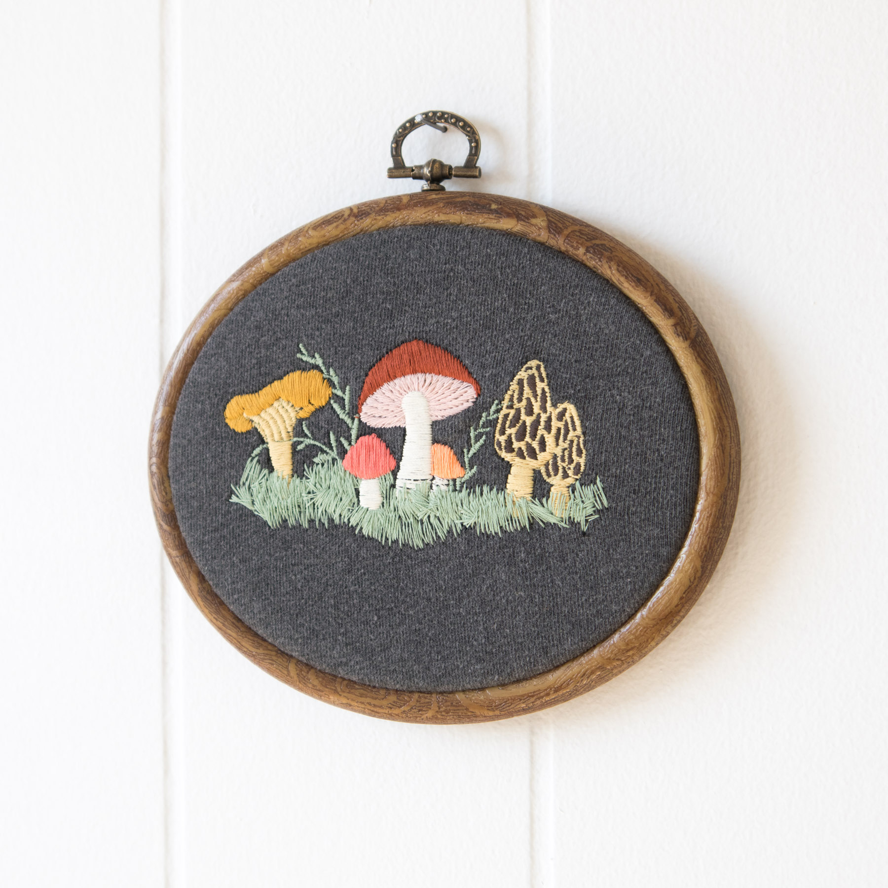 Mushroom Embroidery Hoop - Crewel and Unusual