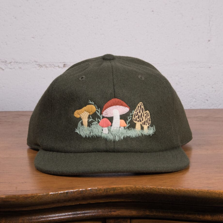 Mushroom Garden Old-School Wool Baseball Hat