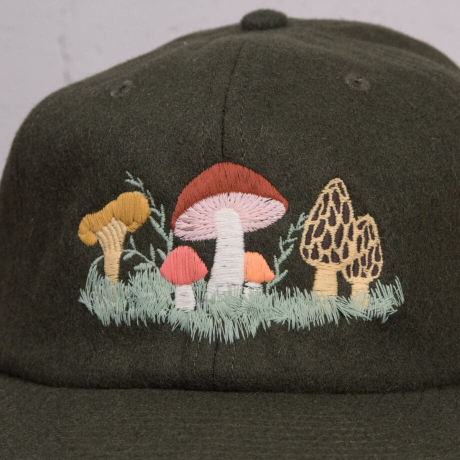 Mushroom Garden Old-School Wool Baseball Hat - Image 4