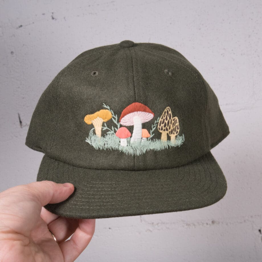 Mushroom Garden Old-School Wool Baseball Hat - Image 2