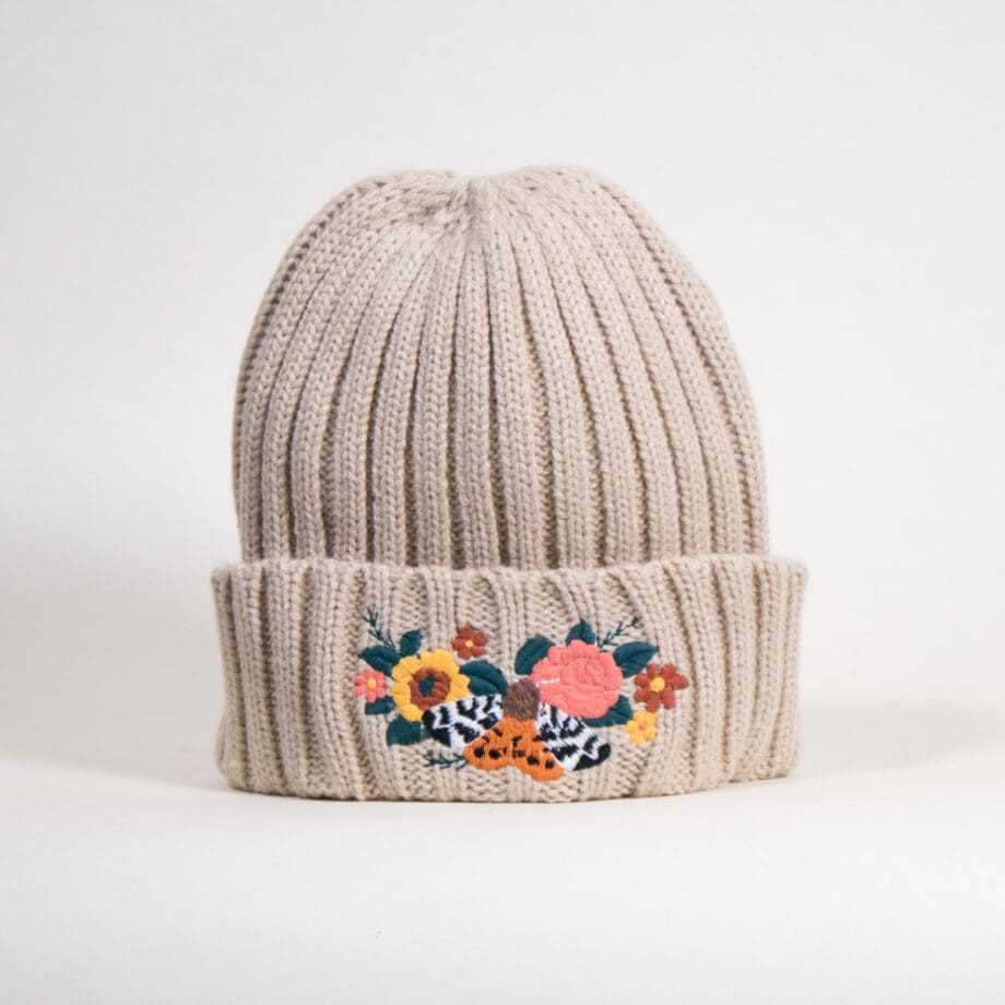 Floral Moth Beanie